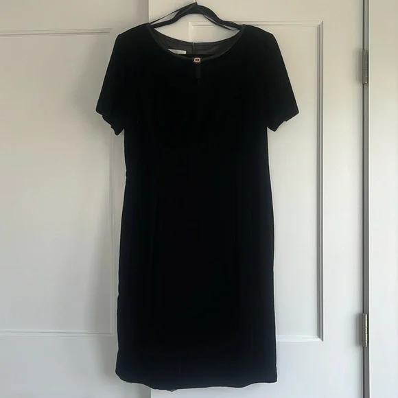 knee length dresses for ladies Maggy London Women's Short Sleeve Velvet Midi Dress - Black